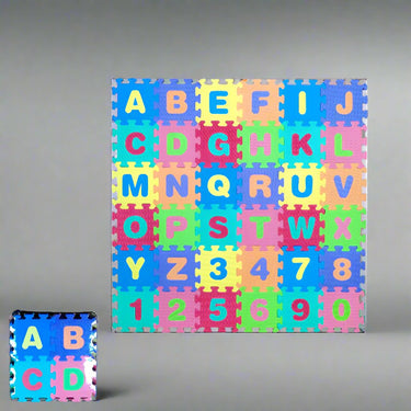 MULTICOLOR ALPHA NUMERIC PUZZLE PLAY MAT - 36 PCS